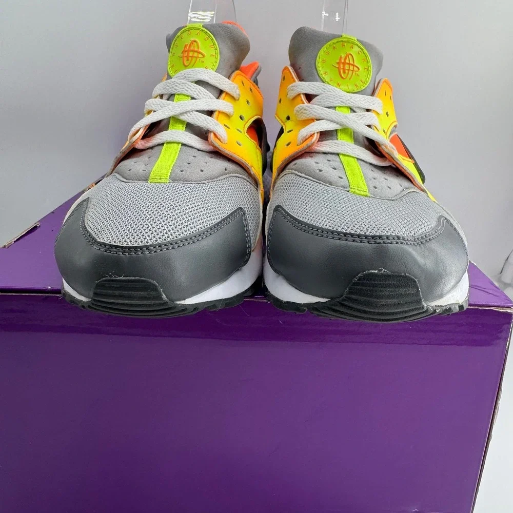 Nike Air Huarache Run Print GS Total Orange Dark Grey Volt 704943-800 Size 6.5Y